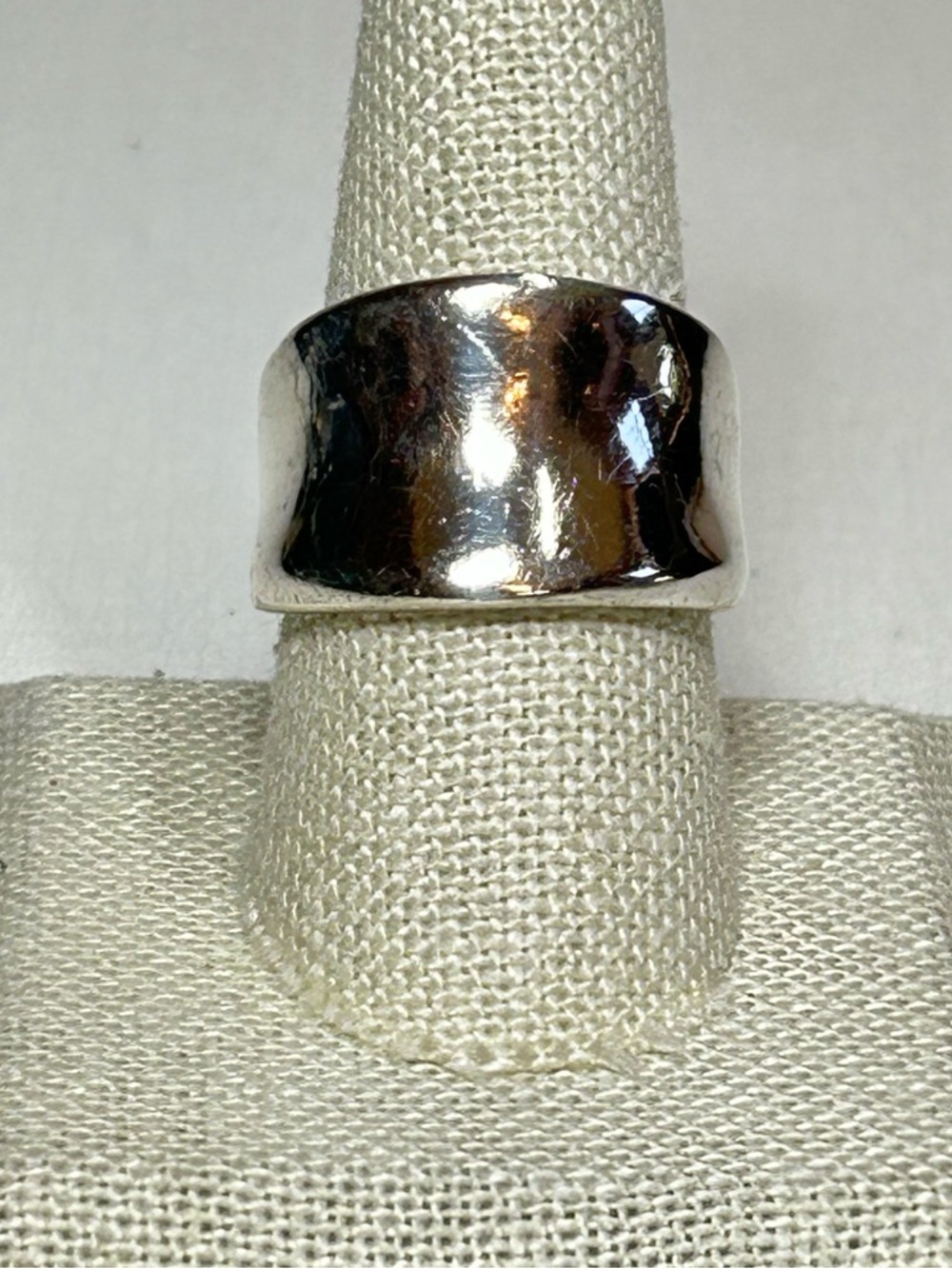Isidor S. Sagorsky Sterling Silver 925 Signed Modernist Concave Ring Band Chunky